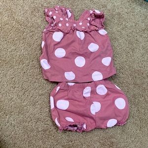 A 2pc matching shirt and short set